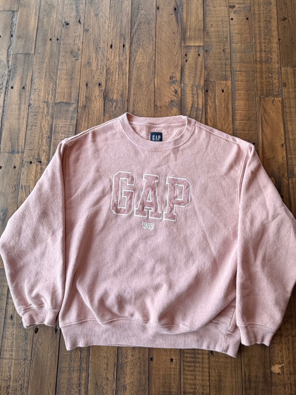 GAP 1969 Pink Collegiate Logo Crewneck Sweatshirt Size M